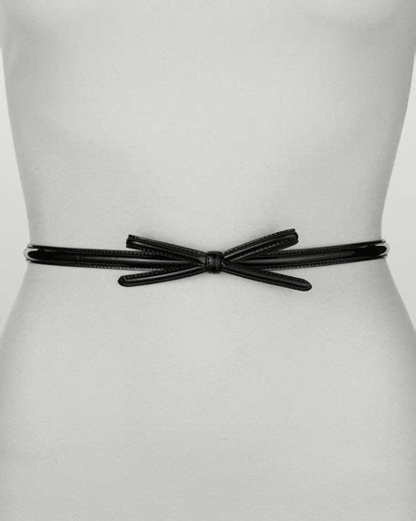 Prada Vernice Bow Belt, Black 